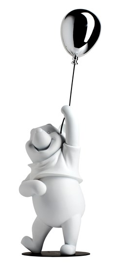 Winnie the Pooh Matte White & Chromed Silver by Leblon Delienne - Limited Edition Sculpture